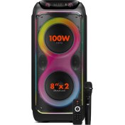 Resim Powerway Cio 100W Hoparlör Gitar Saz Girişli Karaoke Parti Ses Sistemi 80 cm Dijital Ekran +Bass Pro 