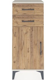 Resim Arges Komodin Tek Raflı 2 Çekmeceli Tek Kapaklı 44x30x106 Ayt... Aytaşı 