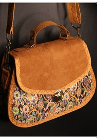 Resim Pujiva Etnik Tarz Kilim Desenli, Omuz Askılı, Çok Cebli Fermuarlı, Kilitli, Gece, Günlük Çanta En 26 Boy 19 Siyah 