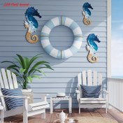 Resim 2D Düz - 3 Adet Akdeniz Tarzı Ahşap Deniz Atı Duvar Dekoru - Vintage Denizcilik Sanatı, Ev, Bar, Açık Hava Verandası ve Bahçe İçin İdeal - Mükemmel Tatil Hediyesi, Elektrik Gerektirmez, Açık Hava Duvar Sanatı | Vintage Denizcilik Teması | Ahşap Deniz Atı Tasarımı, Denizcilik Dekoru 