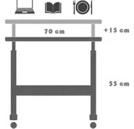 Resim Vivense Yükseklik Ayarlı Laptop Sehpası, Antrasit, 70X40 