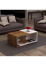 Resim Orta Sehpa Satürn Beyaz Ceviz 