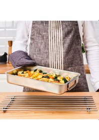 Resim Fırın Kabı, Paslanmaz Çelik, 24x34 Cm Açık Gri 