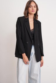 Resim Mixray 4516 Kadın Bezayağı Blazer Ceket Siyah 