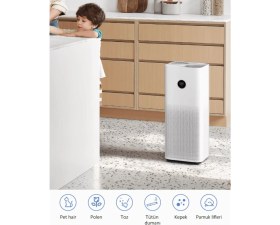 Resim Xiaomi Akıllı Hava Temizleyici 48M2 Etkili Alan Virüs Polan Hapseder Wi-Fi ve Sesli Kontrol-Tartı Hediyeli 