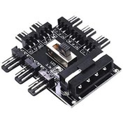 Resim 3 Pin Girişli 8 Port Fan Çoklayıcı Kart Çoğaltıcı Board Hub 