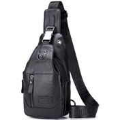 Resim Bullcaptaın-erkek Deri Sling Çanta Su Geçirmez Crossbody Paketi Y25359b 