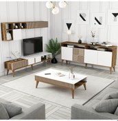 Resim Variant Milan 3'Lü Salon Takımı - Ceviz - Beyaz 