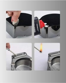 Resim Mey İthalat Metal Küllük Çakmaklı Masa Üstü Şık Tasarım 