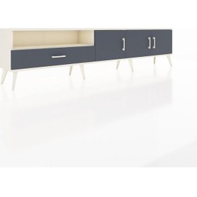 Resim Arges Tv Ünitesi 3 Raflı Tek Çekmeceli 3 Kapaklı 220x30x51 Aytaşı-antrasit Antrasıt/antrasıt - Aytası 