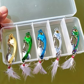 Resim 5 adet Avans VIB Dönen Kaşık Pullu Balık Yemi Seti - Yüksek Kaliteli Çinko Alaşımlı, Suda, Tatlı ve Tuzlu Suda Uygundur - Balıkçılık Tutkunu İçin Mükemmel Hediye 