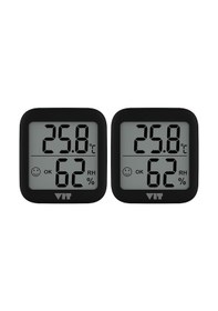 Resim Vıt 2'li İç Mekan Dijital Isı Ve Nem Ölçer Siyah Termometre Bvt17-01 