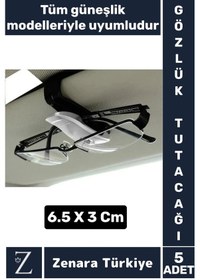 Resim Dayanıklı Araç İçi Tüm Güneşlikler Hasar Önleyici Kart Ehliyet Ruhsat Gözlük Tutacağı Klips 5 Adet 