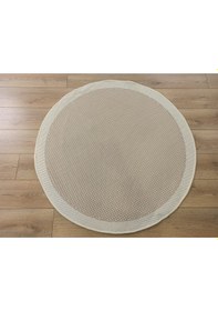 Resim Çam Halı Sisal 9427 Krem / Bej Bordürlü Daire Jüt Sisal Kilim - 120x120 