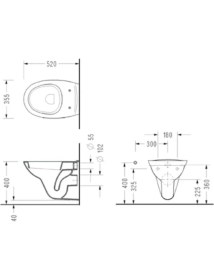Resim Serel Basic Kanalsız Asma Klozet Kapak Hariç 0426ODS110H 