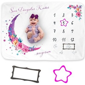 Resim Pelikandükkan Moky Design Anı Battaniyesi, Bebek Hediyelik Aylık Fotoğraf Çekim (490079462) 