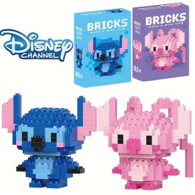 Resim Stitch & Angel 3D Bulmaca - Sevimli Karikatür Tasarımı, Mavi ve Pembe Figürler, El Yapımı Montaj, Parti Hediyeleri ve Tatil Hediyeleri için İdeal, Yatak Odası Dekoru, Oturma Odası Dekoru, Noel, Cadılar Bayramı, Paskalya, Karikatür Dekorasyonları için Mükemmel 