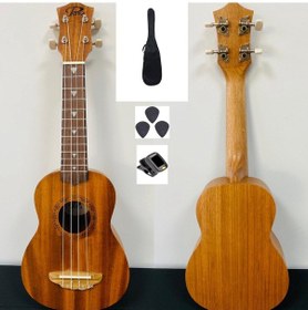 Resim Puka Maun Ağacı Soprano Ukulele+Kılıf+Akort Aleti+Pena Full Set 
