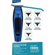 Resim Goldmaster Hero LED Ekranlı Paslanmaz Çelik Başlıklı Saç Sakal Şekillendirme Makinesi GM8169 
