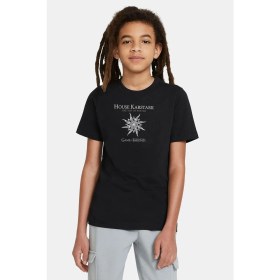 Resim Qivi G O T House Karstark Baskılı Unisex Çocuk Siyah T-Shirt 