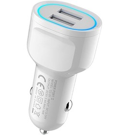 Resim Akıllı Çip Teknolojili Araba Araç İçi Led Işıklı Usb Çakmaklık Hızlı Şarj Adaptörü Başlığı 2x Usb 