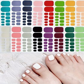 Resim Kendinden Yapışkanlı Ayak Tırnağı Stickerları - Tam Kaplama, Mat Bitiş, Kokuşuz Tırnak Sanatı Çıkartmaları Kolay DIY Manikürler İçin 