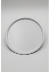 Resim 6'lı Beyaz Yuvarlak Çay Ve Kahve Sunum Tepsisi 22cm 