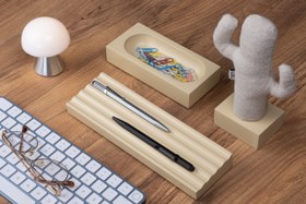 Resim Kayigo Woody Krem Üçlü Ofis Seti - Bej Cactus 