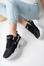 Resim MC Jamper Kadın Ortopedik Siyah Beyaz Spor Ayakkabı 2038 