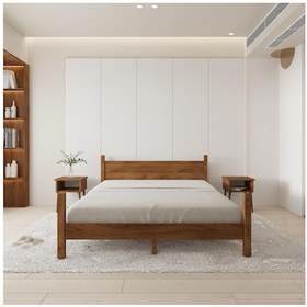 Resim Mirage Model Ceviz Renk Çam Ahşap Karyola-108 200 x 200 CM 