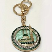 Resim Gateesat 1 Adet Yeşil Cami Anahtarlığı, Yapay Taşlı Metal Çanta Aksesuarı, Araba Ve İçin 