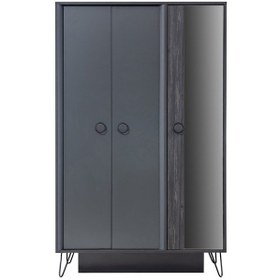 Resim setaymobilya Gardırop, Black New 3 Kapaklı Aynalı Dolap - Setay 