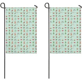 Resim Noel Desenli 2 Li Bahçe Bayrağı Seti, Çift Taraflı 12x182 İnç Açık Alan İçin 12+ 