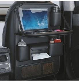 Resim Dashanshop 1 Adet Pu Deri Çok Amaçlı Araç Asma Çantası Büyük Kapasiteli Sırtlık Masa Saklama 