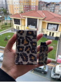 Resim Arabasına Aşıklar Kulubü Gold Leopar Sigara Kutusu Kalın Model Ve Çakmak 