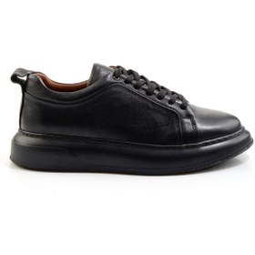 Resim Bambi Siyah Hakiki Deri Erkek Sneaker E01594315143 