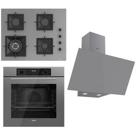 Resim Ferre Flowart Serisi Gri Ankastre Set SC408-WFA - QBL63CPR - D079 