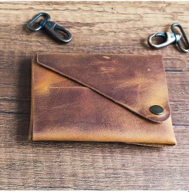 Resim Sumerian Leather Craft Minimalist Deri Cüzdan 