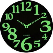Resim Vkkstore 30 cm Işık Veren Sessiz Tahta Duvar Saati Yanmış Tahta Levha Işıklandırmaya Sahip - 02 (Yurt Dışından) 