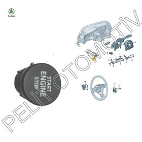 Resim Yeti Start Stop Düğmesi 3t0905217 5e0905217 6v0905217 