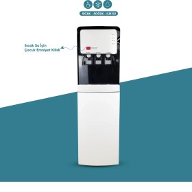 Resim İdeal Mağaza Sıcak Soğuk Ilık 3 Musluklu Tam Boy Arıtmalı Su Sebili - Siyah Beyaz Renk -Ideal Mağaza 