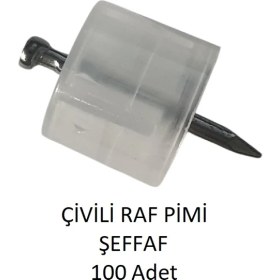 Resim Çivili Raf Pimi Şeffaf 100 Adet 