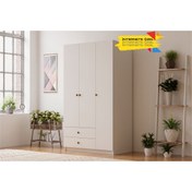 Resim Rabi Ecem 3 Kapaklı 2 Çekmeceli Gardırop 