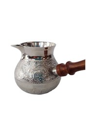 Resim Pirinç Döküm Cezve 5'' Jumbo Boy Tombul Ahşap Saplı 