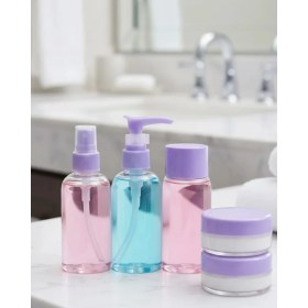 Resim Epilons Taşınabilir 5’li Seyahat Banyo Seti Şeffaf Kozmetik Kapları Ergonomik Kullanım ve Dayanıklı Yapı 