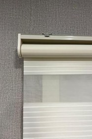 Resim Zebra Stor Perde Geniş Plise Güneşlik Perde, Krem, 130 x 260 
