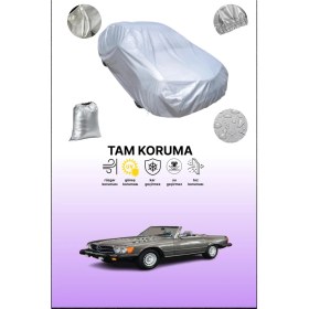 Resim Dokaca Gri Mercedes Sl (R107) 1971 - 1989 Uyumulu Oto Branda, Araba Brandası, Koruyucu Örtü 