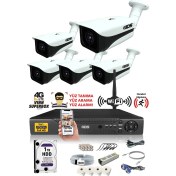 Resim Ids 5 Kameralı 5mp Sony Lensli 1080P Fullhd Güvenlik Kamerası Sistemi - Cepten Izle - 1tbdış 