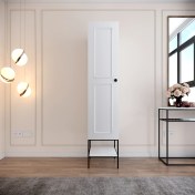 Resim Pasific Home Martin 1 Kapaklı Gardırop Elbise Dolabı, Parlak Beyaz 