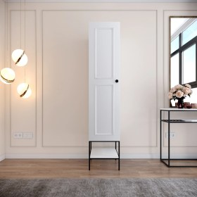 Resim Pasific Home Martin 1 Kapaklı Gardırop Elbise Dolabı, Parlak Beyaz 